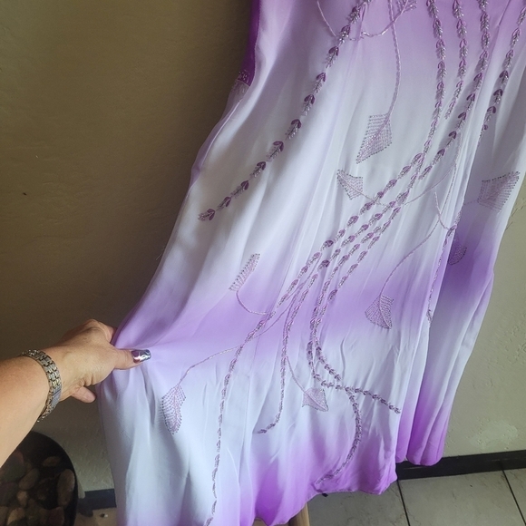 Lenovia Purple Ombre Beaded Gown size L - Picture 3 of 8